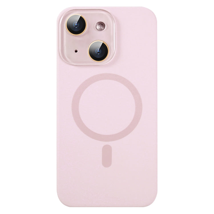 ELECTROPRIME For iPhone 15 Liquid Silicone MagSafe Full Coverage Phone Case with Lens Film(Pink)
