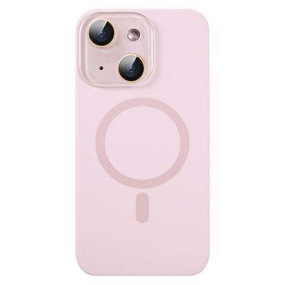ELECTROPRIME For iPhone 15 Liquid Silicone MagSafe Full Coverage Phone Case with Lens Film(Pink)
