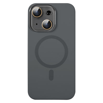 ELECTROPRIME For iPhone 15 Liquid Silicone MagSafe Full Coverage Phone Case with Lens Film(Grey)