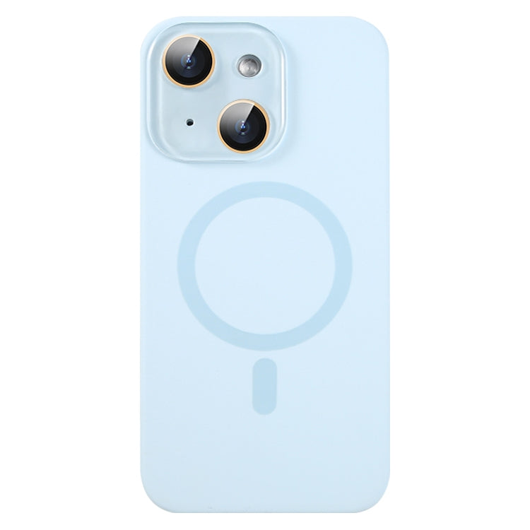 ELECTROPRIME For iPhone 15 Plus Liquid Silicone MagSafe Full Coverage Phone Case with Lens Film(Blue)