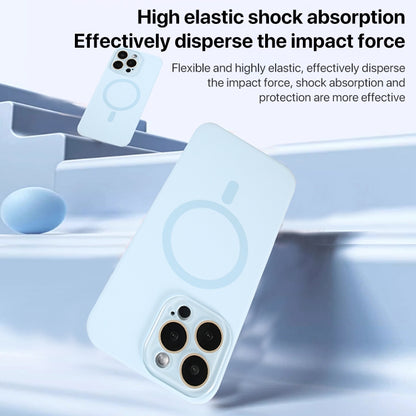 ELECTROPRIME For iPhone 15 Plus Liquid Silicone MagSafe Full Coverage Phone Case with Lens Film(Blue)