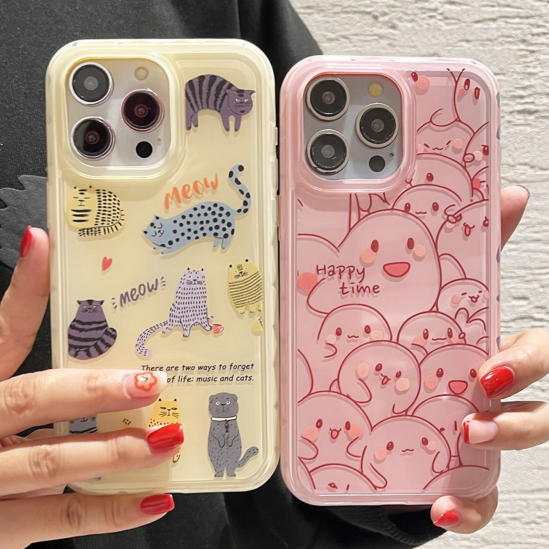 ELECTROPRIME For iPhone 15 Creative Edge Elves Cat Pattern TPU + PC Phone Case(Pink)