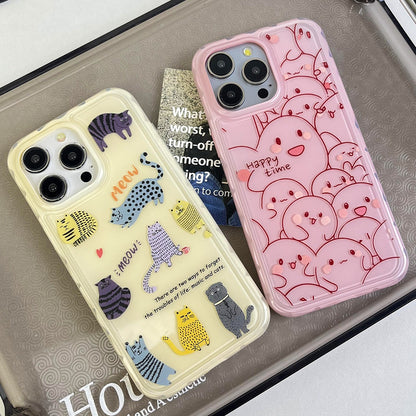 ELECTROPRIME For iPhone 15 Creative Edge Elves Cat Pattern TPU + PC Phone Case(Pink)