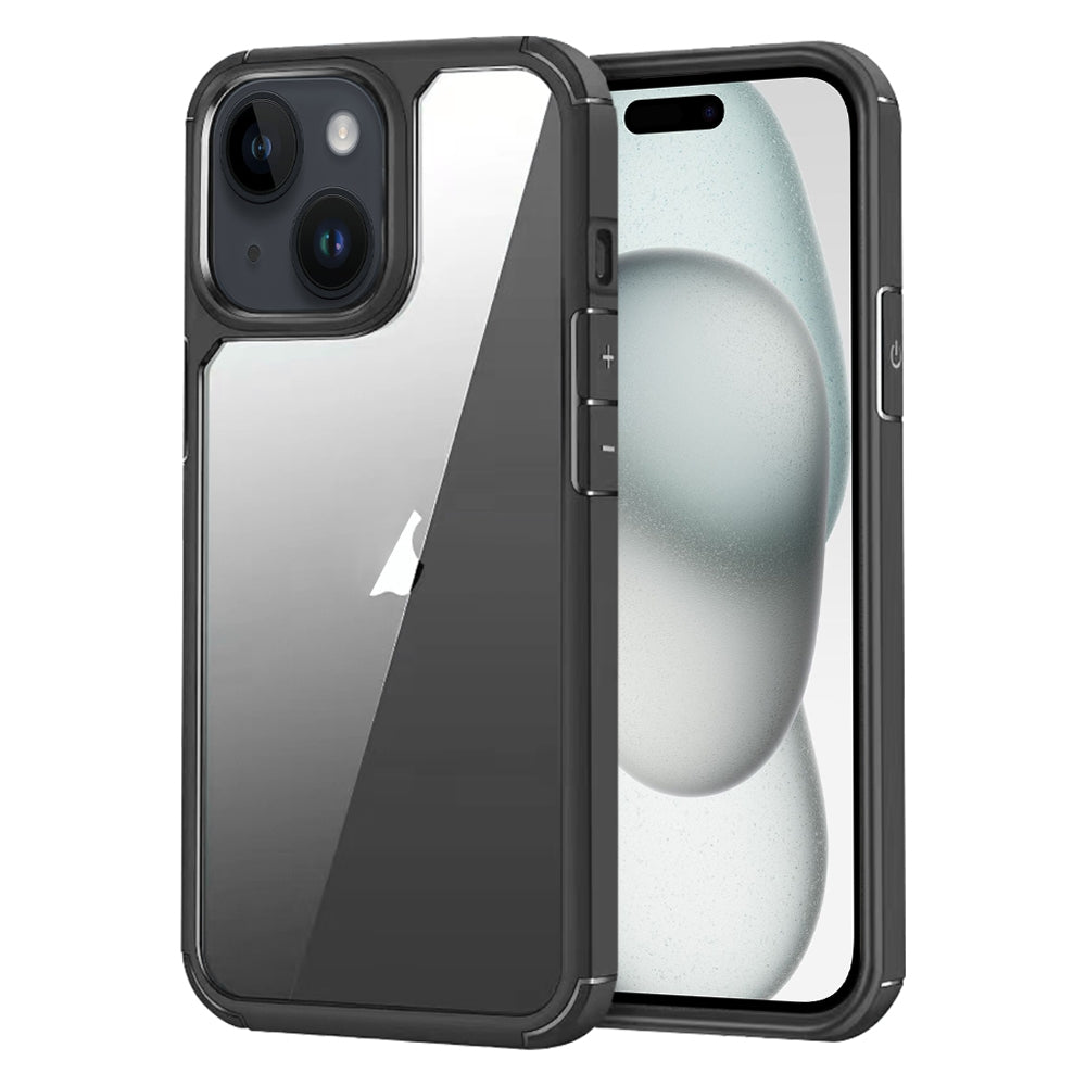 ELECTROPRIME For iPhone 15 Acrylic+TPU Transparent Shockproof Phone Case(Black)