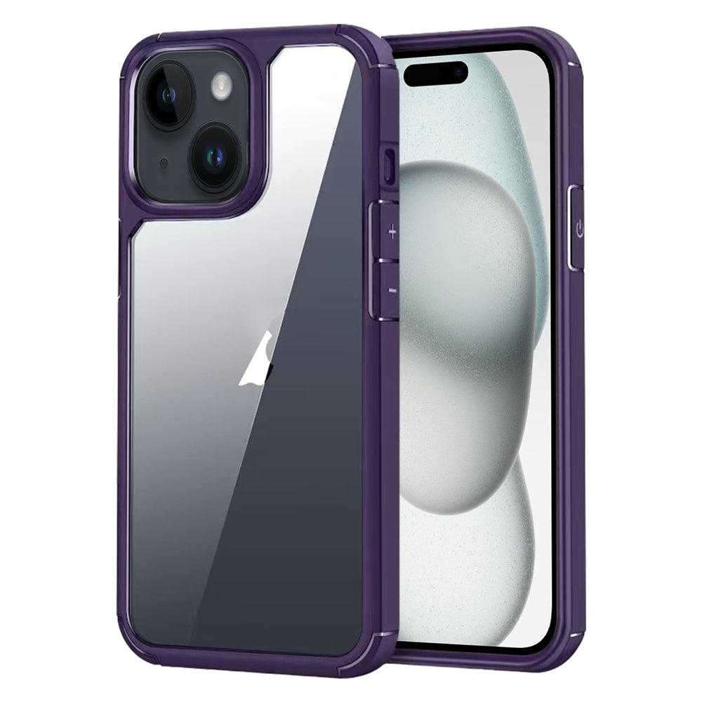 ELECTROPRIME For iPhone 15 Acrylic+TPU Transparent Shockproof Phone Case(Purple)