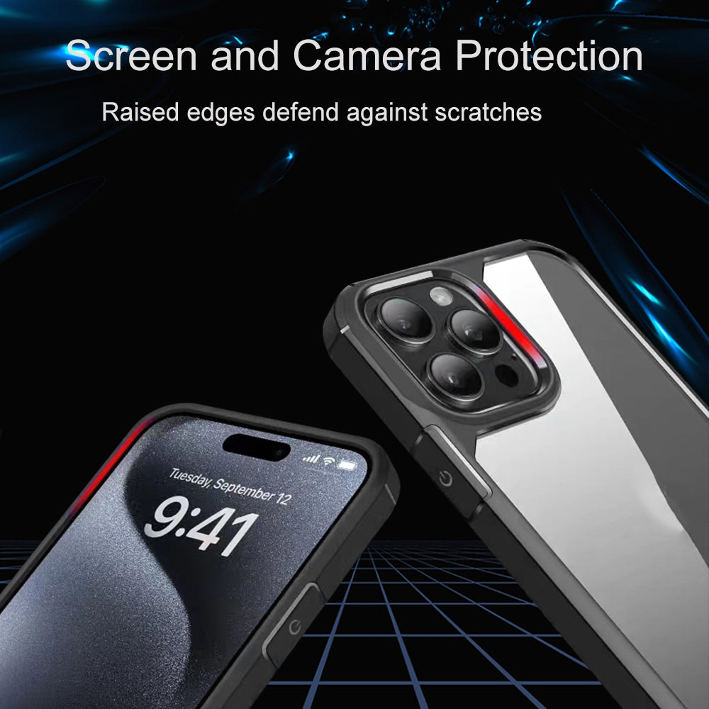ELECTROPRIME For iPhone 15 Plus Acrylic+TPU Transparent Shockproof Phone Case(Wine Red)
