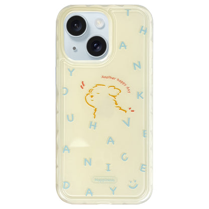 ELECTROPRIME For iPhone 15 Creative Edge Small Fresh Pattern TPU + PC Phone Case(Yellow)
