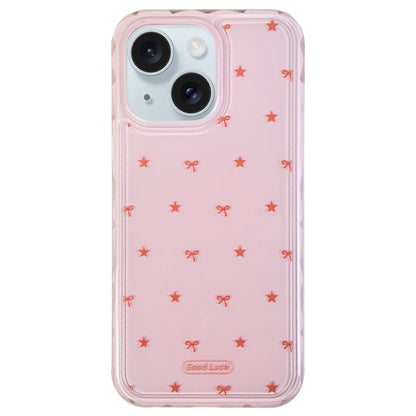 ELECTROPRIME For iPhone 15 Creative Edge Small Fresh Pattern TPU + PC Phone Case(Pink)