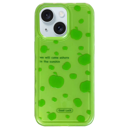 ELECTROPRIME For iPhone 15 Creative Edge Small Fresh Pattern TPU + PC Phone Case(Green)