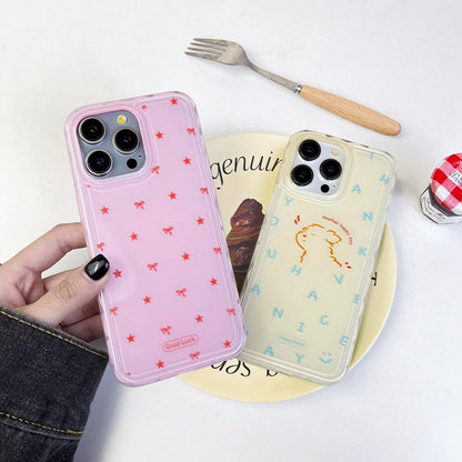 ELECTROPRIME For iPhone 15 Creative Edge Small Fresh Pattern TPU + PC Phone Case(Pink)