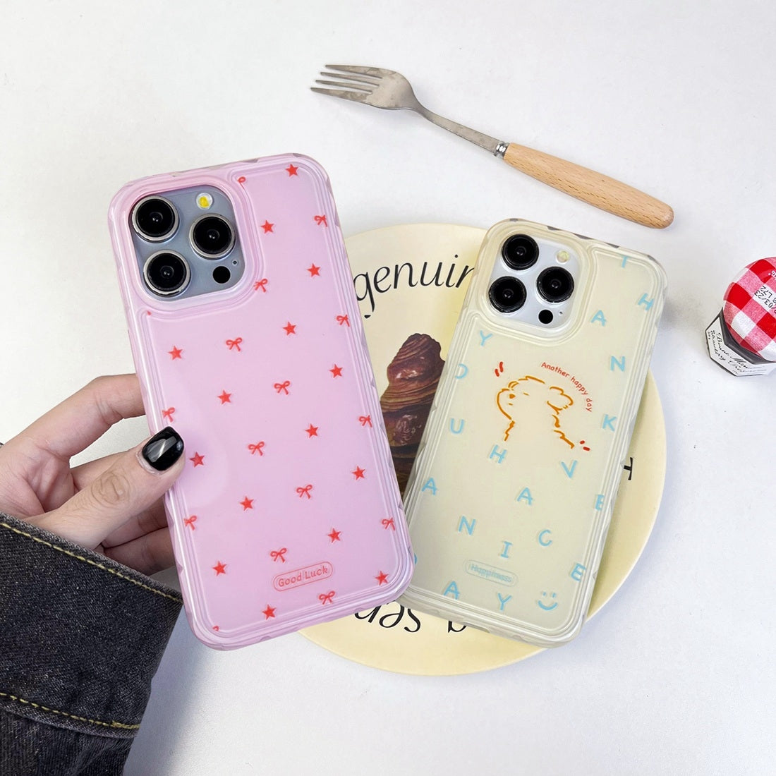 ELECTROPRIME For iPhone 15 Creative Edge Small Fresh Pattern TPU + PC Phone Case(Yellow)