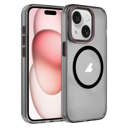ELECTROPRIME For iPhone 15 Plus Crystal TPU Hybrid PC MagSafe Phone Case(Transparent Black)