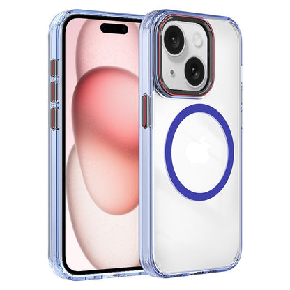 ELECTROPRIME For iPhone 15 Crystal TPU Hybrid PC MagSafe Phone Case(Transparent Blue)