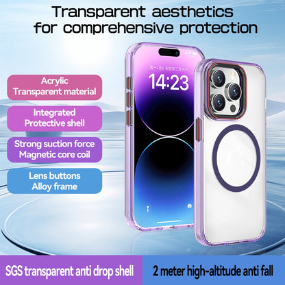 ELECTROPRIME For iPhone 15 Plus Crystal TPU Hybrid PC MagSafe Phone Case(Transparent Black)