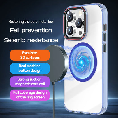 ELECTROPRIME For iPhone 15 Plus Crystal TPU Hybrid PC MagSafe Phone Case(Transparent Black)