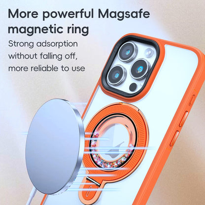 ELECTROPRIME For iPhone 15 MagSafe Flip Holder Full Coverage TPU+PC Clear Phone Case(Blue)