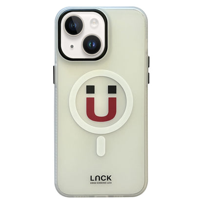 ELECTROPRIME For iPhone 15 Frosted Metal Lens Protection Frame MagSafe Phone Case(Magnet Emoji)