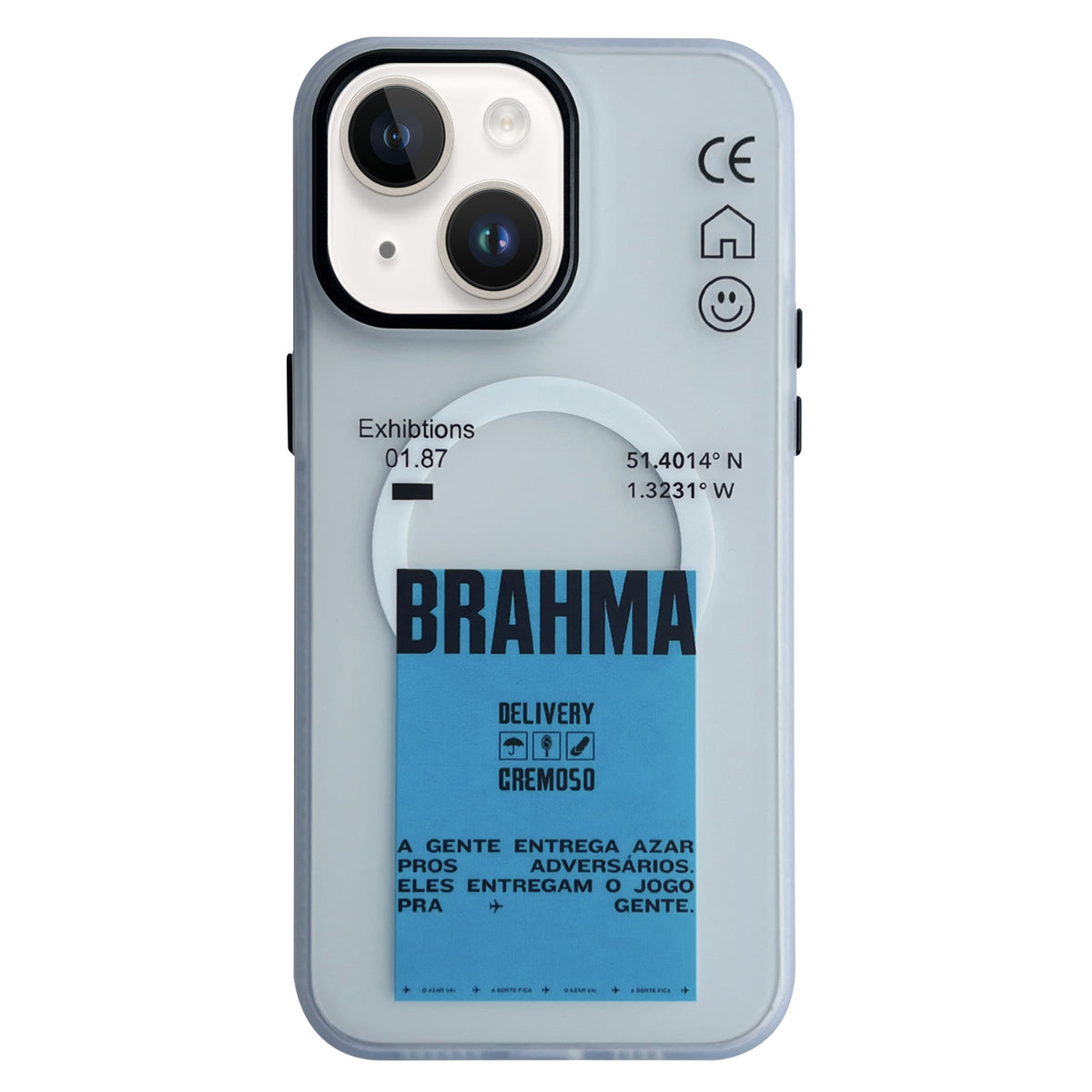 ELECTROPRIME For iPhone 15 Frosted Metal Lens Protection Frame MagSafe Phone Case(Blue Label)