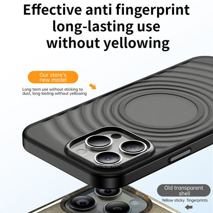 ELECTROPRIME For iPhone 15 Plus Acrylic Skin Feel Corrugated Phone Case(Black)