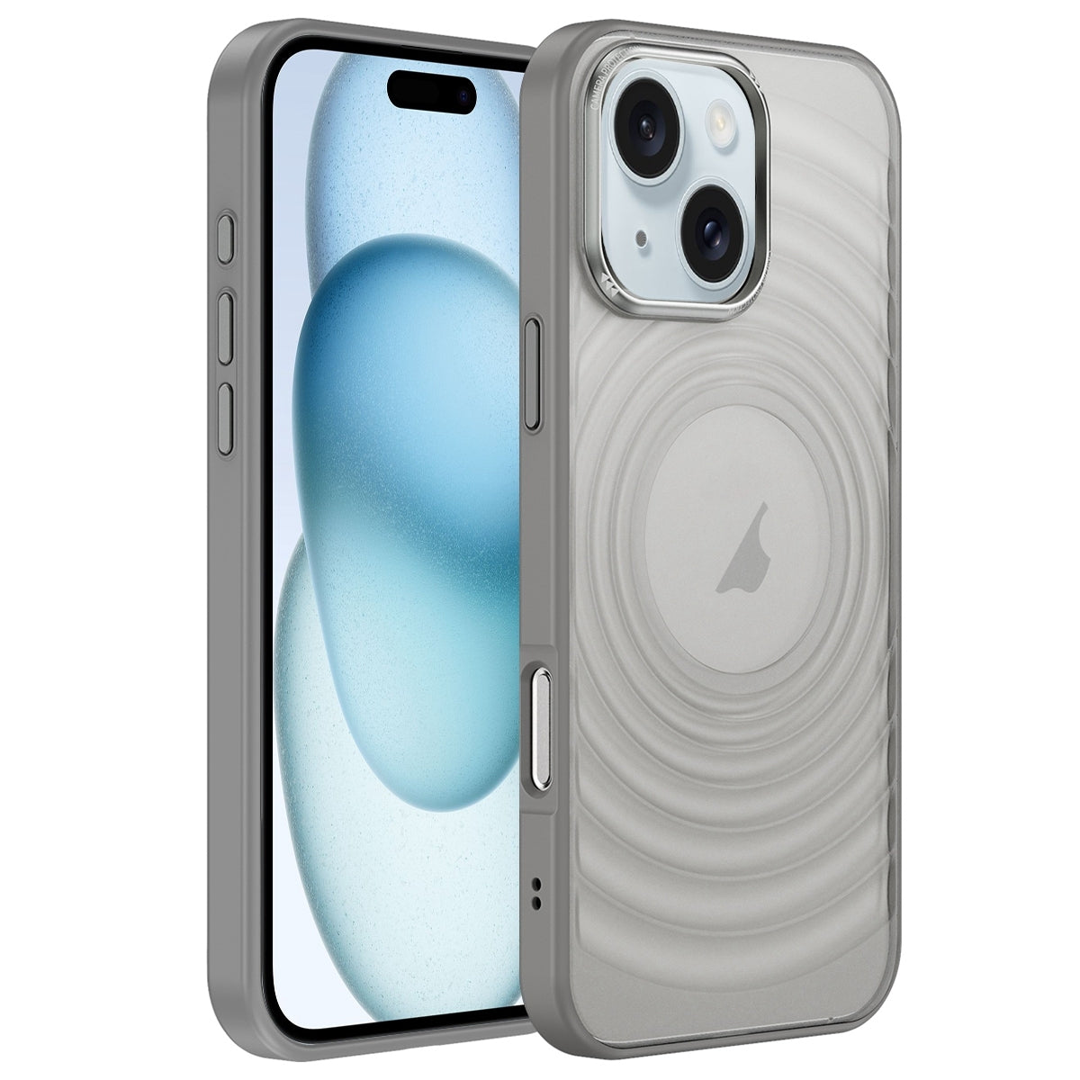 ELECTROPRIME For iPhone 15 Acrylic Skin Feel Corrugated Phone Case(Grey)