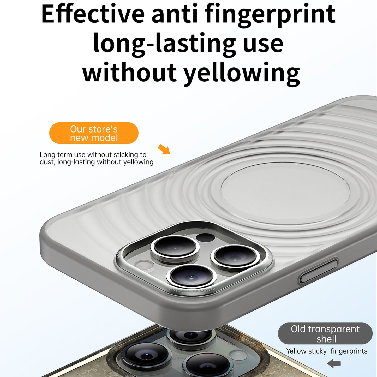 ELECTROPRIME For iPhone 15 Acrylic Skin Feel Corrugated Phone Case(Grey)