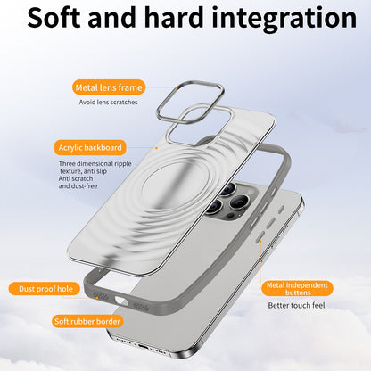 ELECTROPRIME For iPhone 15 Acrylic Skin Feel Corrugated Phone Case(Grey)