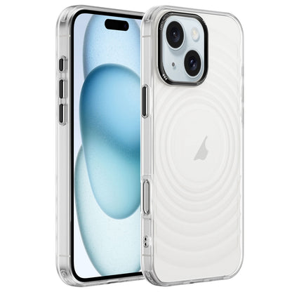 ELECTROPRIME For iPhone 15 Acrylic Skin Feel Corrugated Phone Case(Transparent White)