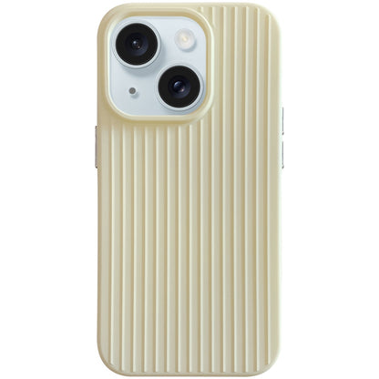 ELECTROPRIME For iPhone 15 Macaroon Tile Stripe TPU Hybrid PC Phone Case(Yellow)