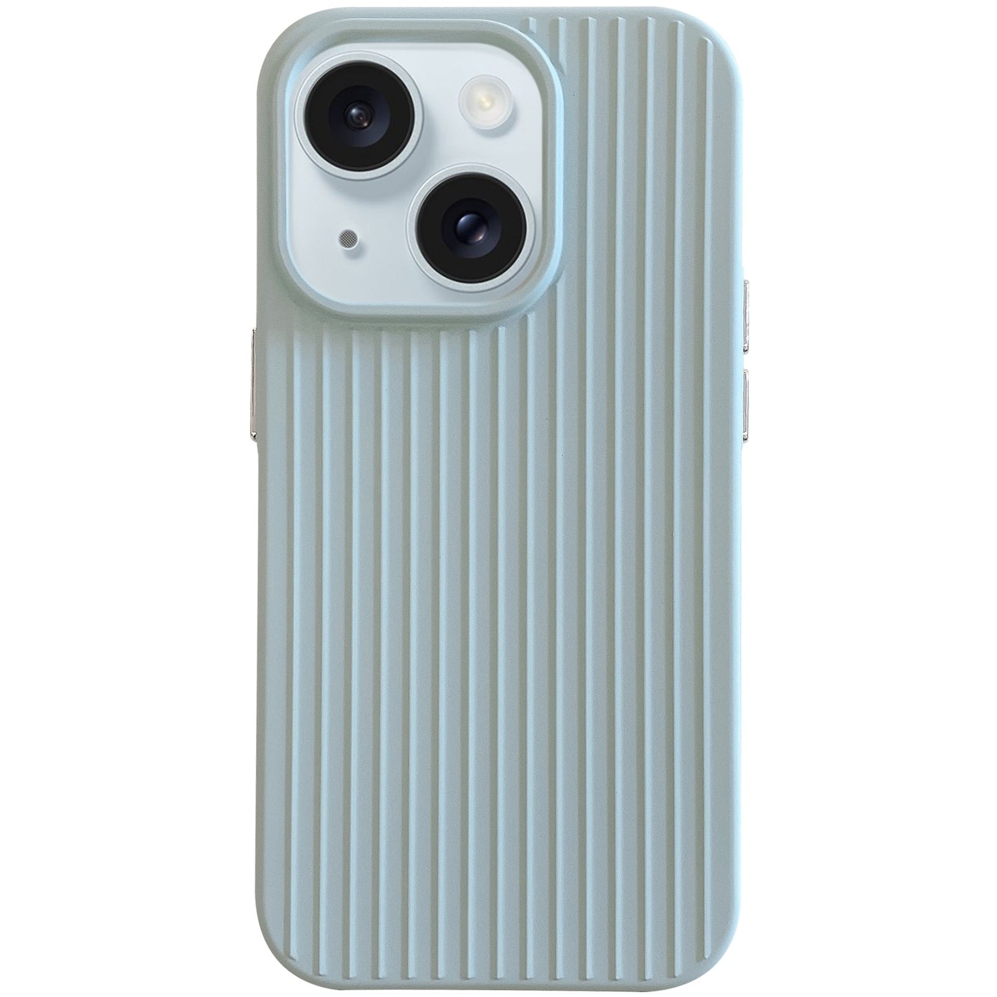 ELECTROPRIME For iPhone 15 Macaroon Tile Stripe TPU Hybrid PC Phone Case(Blue)