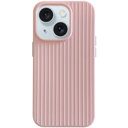 ELECTROPRIME For iPhone 15 Macaroon Tile Stripe TPU Hybrid PC Phone Case(Pink)