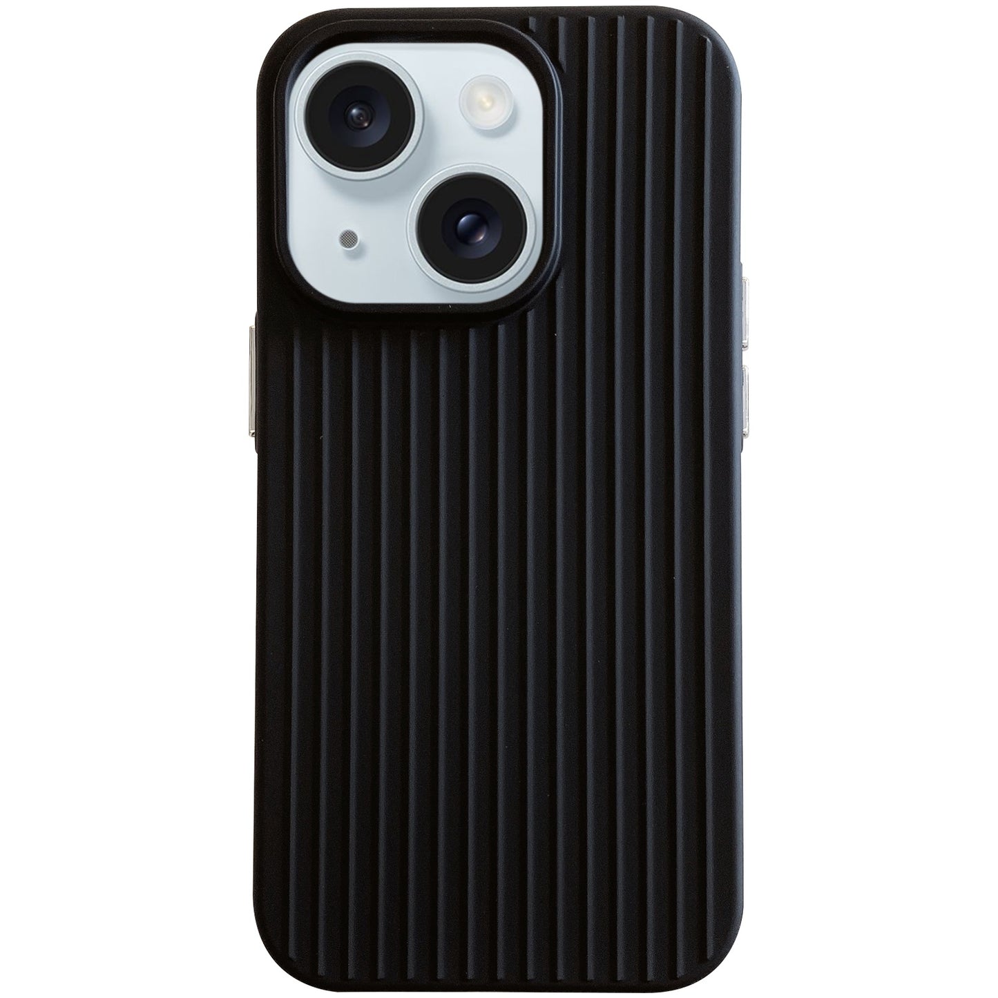 ELECTROPRIME For iPhone 15 Macaroon Tile Stripe TPU Hybrid PC Phone Case(Black)