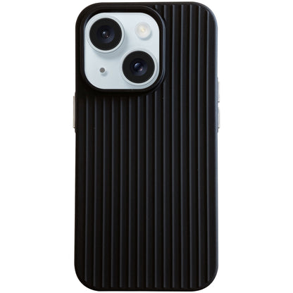 ELECTROPRIME For iPhone 15 Macaroon Tile Stripe TPU Hybrid PC Phone Case(Black)