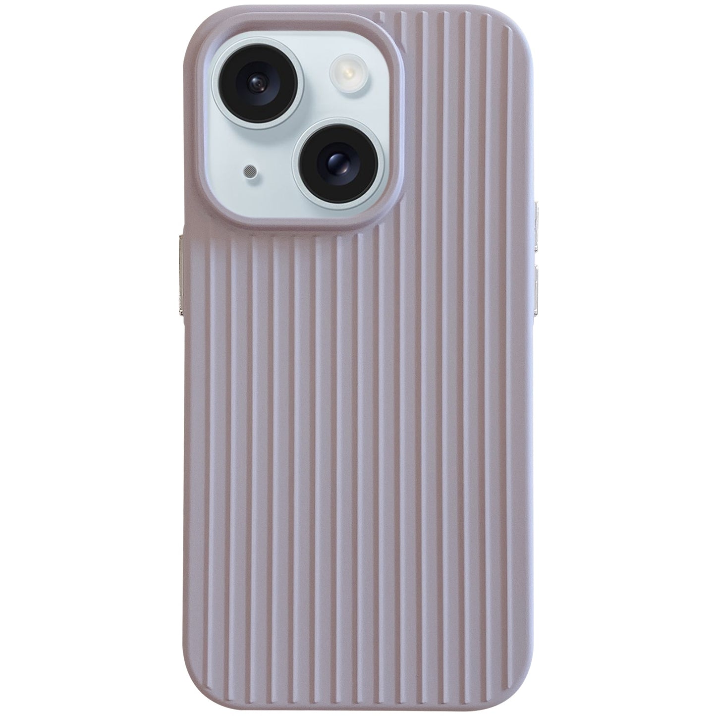 ELECTROPRIME For iPhone 15 Macaroon Tile Stripe TPU Hybrid PC Phone Case(Lavender Grey)