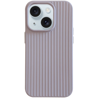 ELECTROPRIME For iPhone 15 Macaroon Tile Stripe TPU Hybrid PC Phone Case(Lavender Grey)