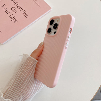 ELECTROPRIME For iPhone 15 Macaroon Tile Stripe TPU Hybrid PC Phone Case(Pink)