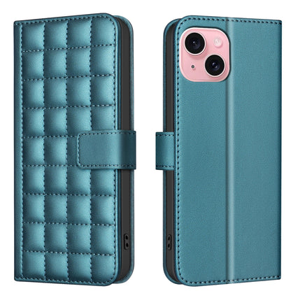 ELECTROPRIME For iPhone 15 Square Texture Leather Phone Case(Green)