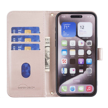 ELECTROPRIME For iPhone 15 Square Texture Leather Phone Case(Rose Gold)