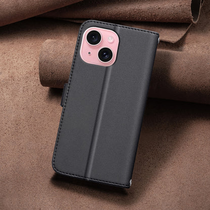 ELECTROPRIME For iPhone 15 Square Texture Leather Phone Case(Black)