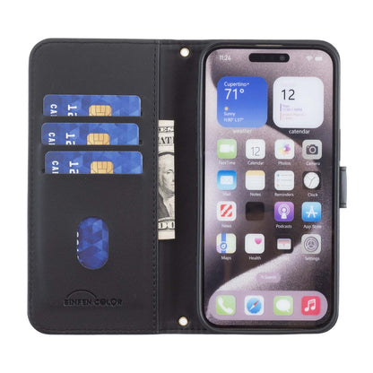 ELECTROPRIME For iPhone 15 Square Texture Leather Phone Case(Black)
