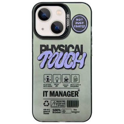 ELECTROPRIME For iPhone 15 English Label Double-sided Frosted Phone Case(Black)