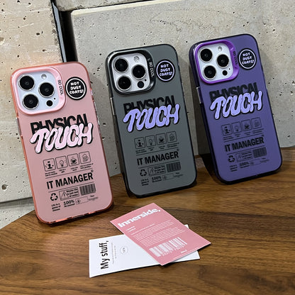 ELECTROPRIME For iPhone 15 Plus English Label Double-sided Frosted Phone Case(Pink)