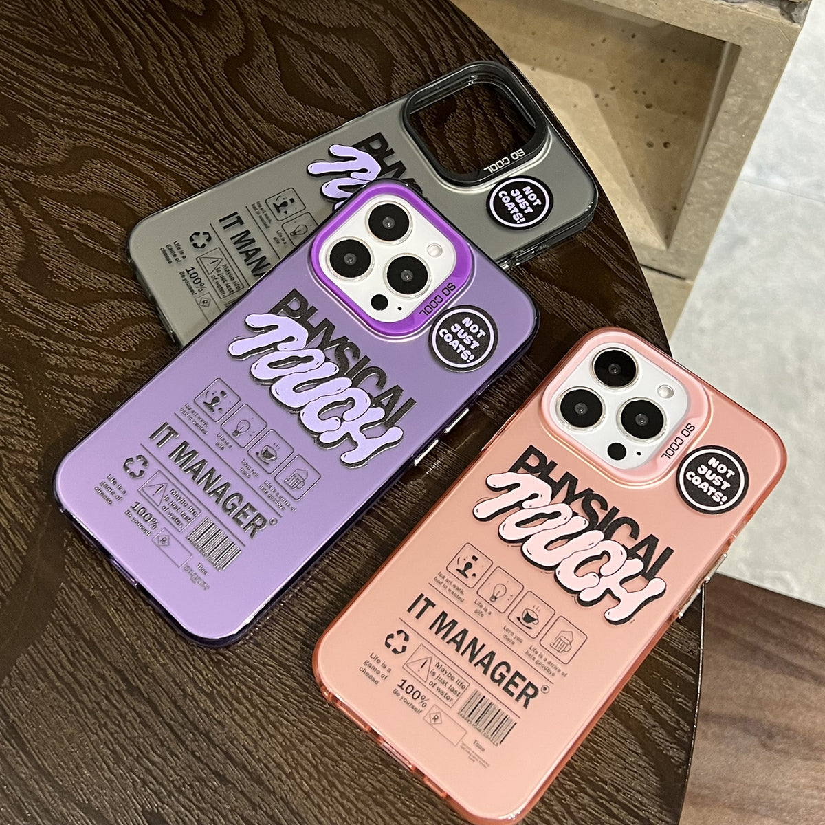 ELECTROPRIME For iPhone 15 Plus English Label Double-sided Frosted Phone Case(Pink)