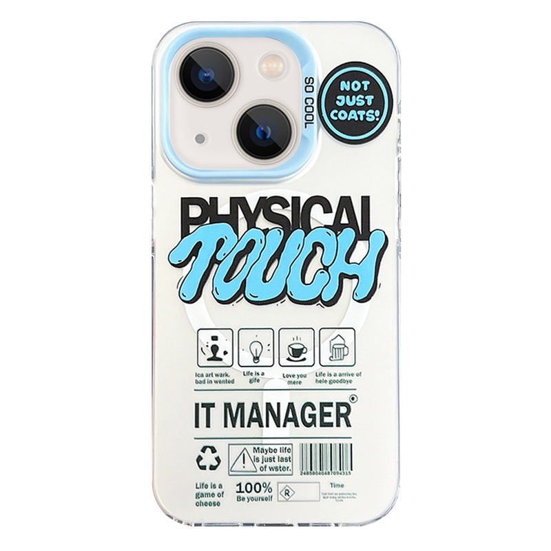 ELECTROPRIME For iPhone 15 English Label Double-sided Frosted Magsafe Phone Case(White)