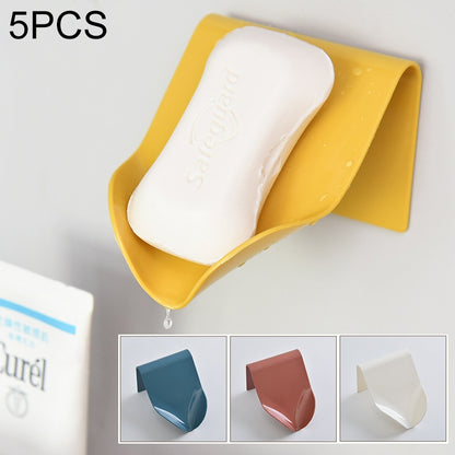 ELECTROPRIME 5 PCS Multi-function Traceless Wall Mounted Drain Soap Box, Random Color Delivery