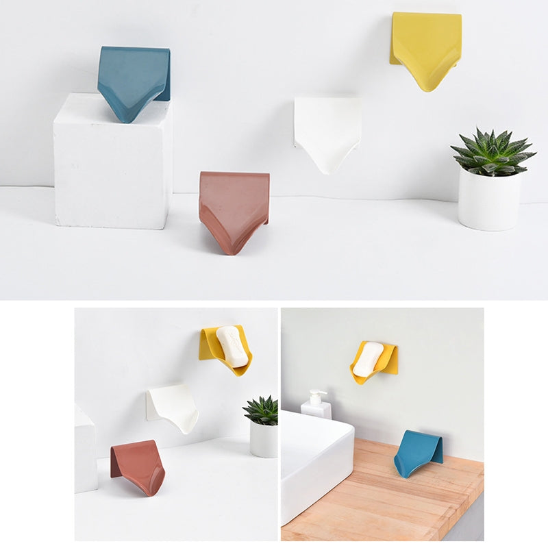 ELECTROPRIME 5 PCS Multi-function Traceless Wall Mounted Drain Soap Box, Random Color Delivery