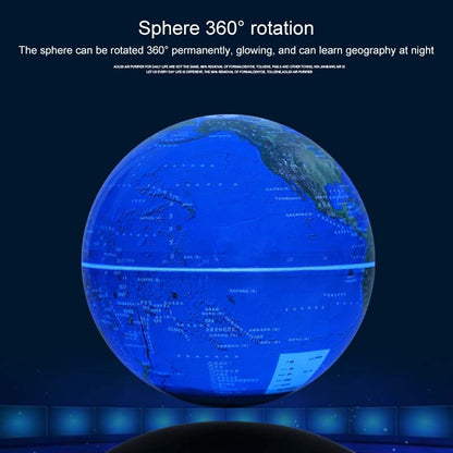 ELECTROPRIME 6 inch Rotation Illuminating English Magnetic Levitation Globe Office Crafts Ornaments, US Plug(Black)