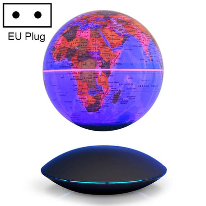 ELECTROPRIME 6 inch Rotation Illuminating English Magnetic Levitation Globe Office Crafts Ornaments, EU Plug(Baby Blue)