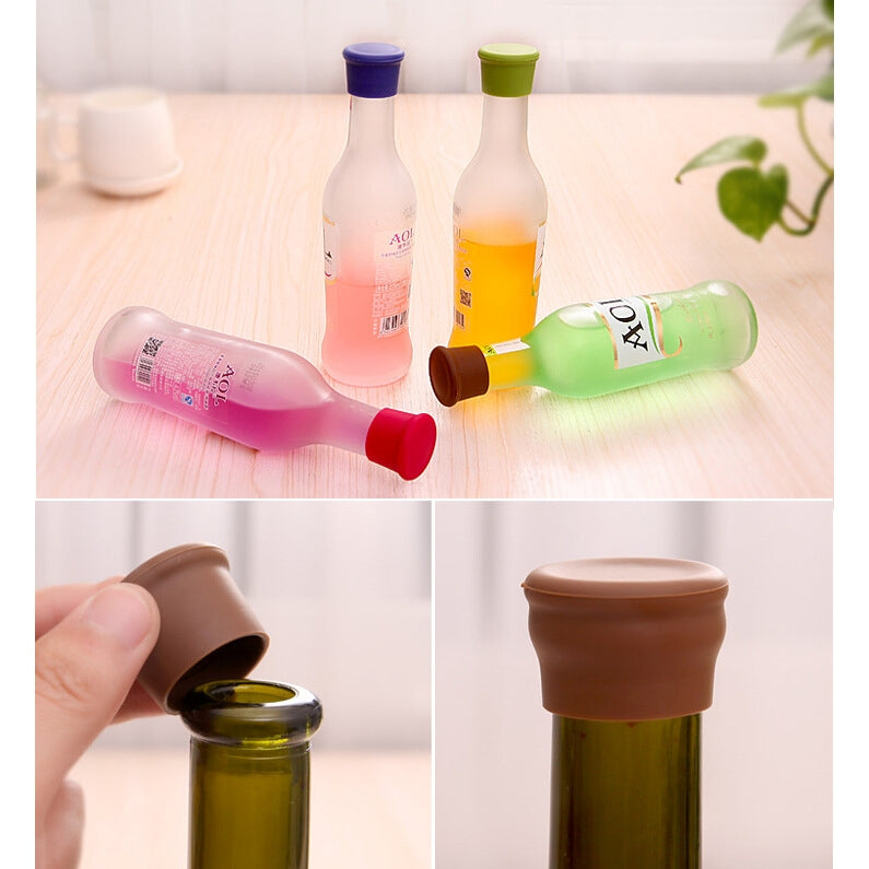 ELECTROPRIME 10 PCS Candy Color Silicone Wine Beer Condiments Bottle Stopper Random Color Delivery