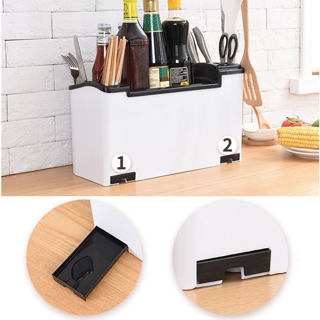 ELECTROPRIME Kitchen Multifunctional Season Boxed Set Plastic Condiment Bottle Mix Tool Holder (Red)