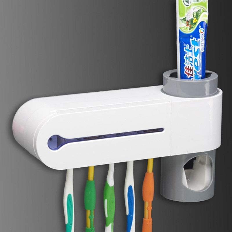ELECTROPRIME Automatic Toothpaste Dispenser Dental UV Ultraviolet Toothbrush Sterilizer Storage Holder(US Plug)
